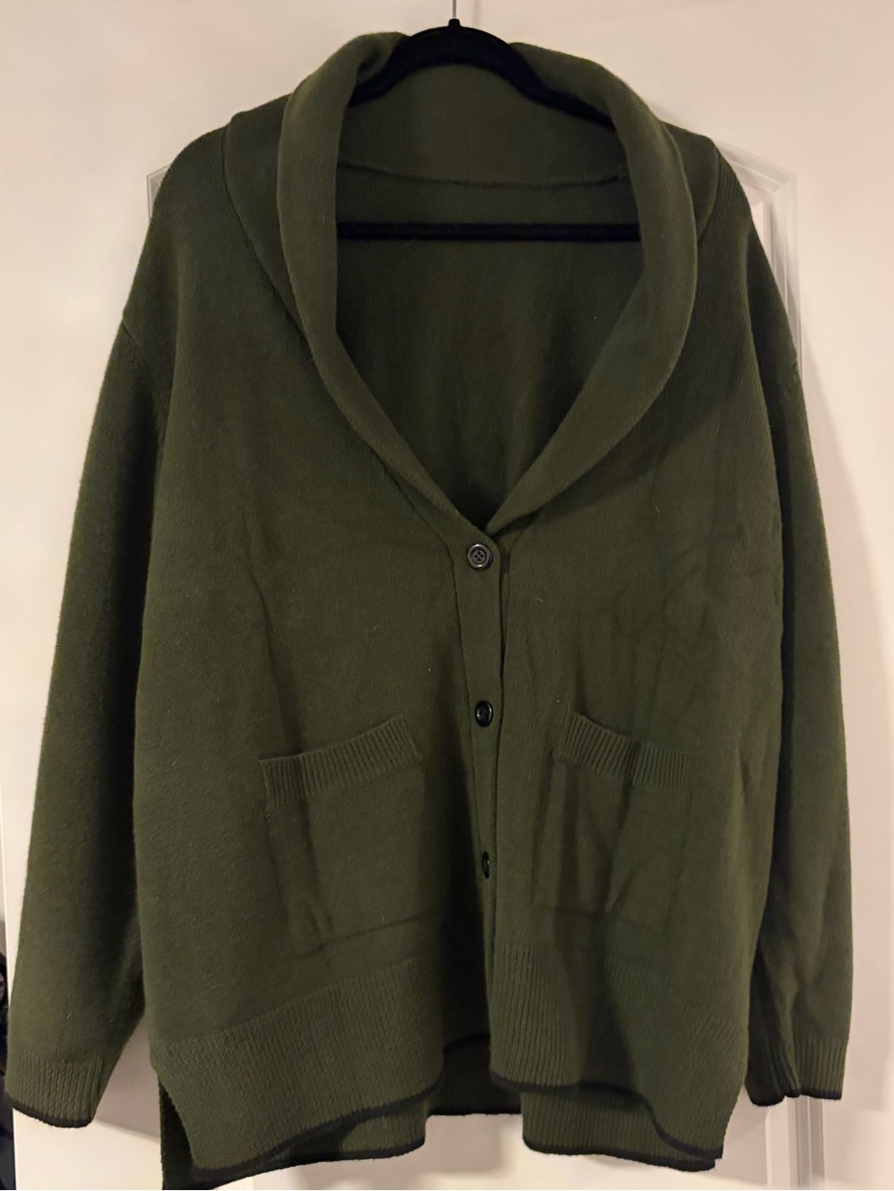 BloomChic Supersoft Essentials Shawl Collar Cardigan – Army Green – 18-20 (2X)